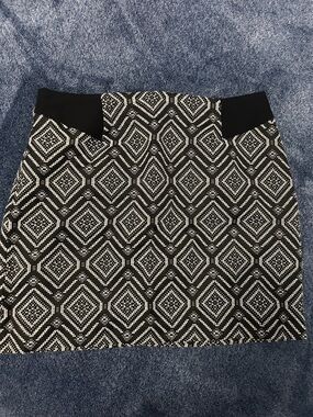 SFERA Black and White Diamond- woven Mini Skirt